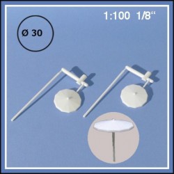 4 Parasols blancs 1:100 45 mm