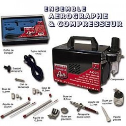 Ensemble Aérographe & Compresseur AE01+