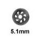 Roues à 7 rayons incurvés diamètre 5,1mm entrepointe 14,9mm