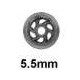 Roues à 6 rayons incurvés diamètre 5,5mm entrepointe 14,9mm