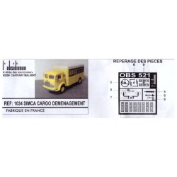 Kit résine HO et détaillage camion SIMCA CARGO DEMENAGEMENT