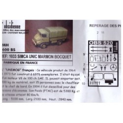 Kit résine HO et détaillage camion SIMCA UNIC MARMON BOCQUET
