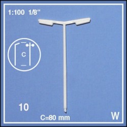 10 Lampadaires doubles blancs 1:100