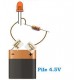 Accessoires de branchement pour piles plates 4,5V la paire