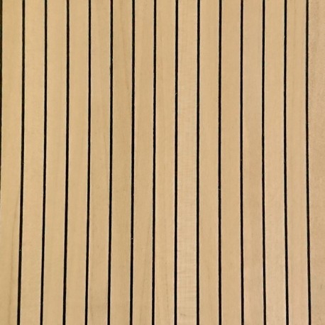Pont de Bateau 1000x100x5,0 mm - Lamelles Bouleau 5 mm, rayures Ebène 1 mm