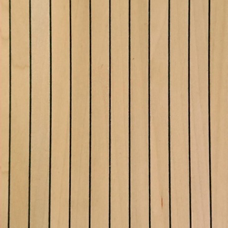 Pont de Bateau 1000x100x7,0 mm - Lamelles Bouleau 7 mm, rayures Ebène 1 mm
