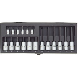 Coffret spécial pour vis à  6 pans creux 1/4" et 1/2" 18 pcs