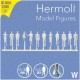 Personnages 3D 1:200. 24 figurines blanches, debout