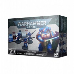 40K - SPACE MARINES ASSAULT INTERCESSORS + PAINTS SET