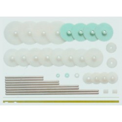 Jeu de roues dentés avec axes inclus de 3 mm