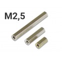 Entretoises filetées M2,5 Femelle/Femelle