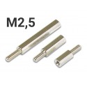 Entretoises filetées M2,5 Mâle/Femelle